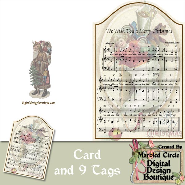     Clipart Ddb    Sheet Music Card And Tags We Wish You A Merry Christmas