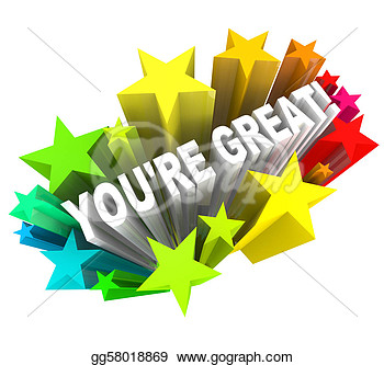 Drawings   You Re Great   Praise Words For Success  Stock Illustration