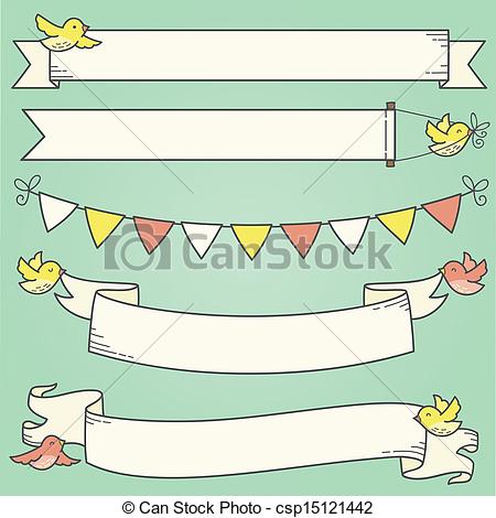 Eps Vector Of Horizontal Banners And Birds   Illustration Of Banners
