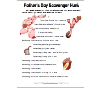 Father S Day Treasure Hunt For Children