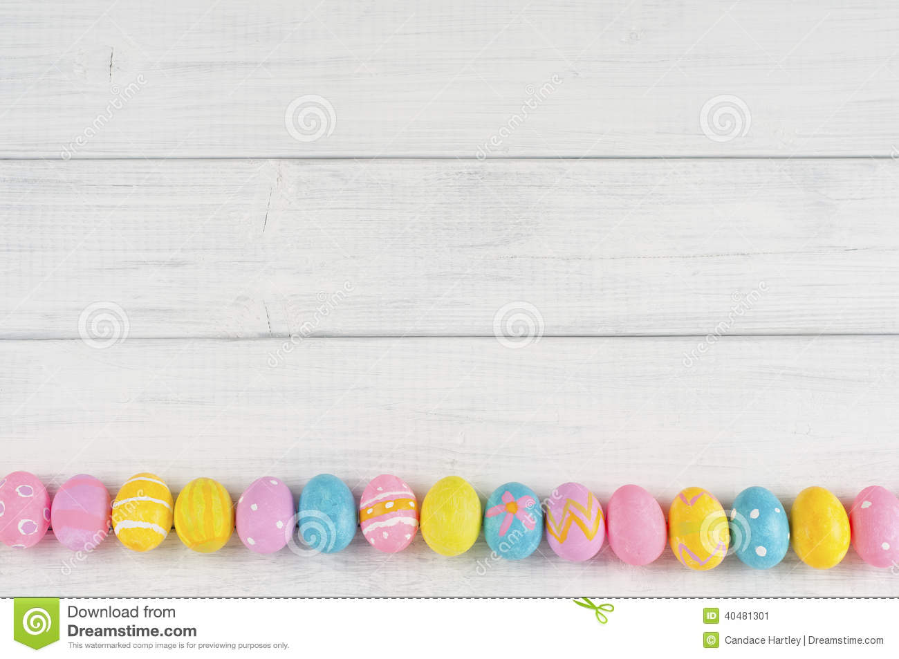 Horizontal Works As A Vertical Line Of Colorful Easter Eggs On Lower