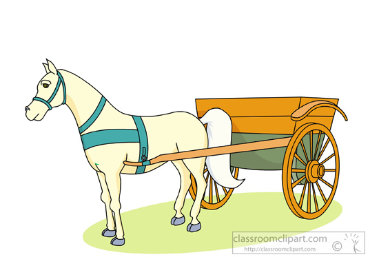 Horse Clipart   Horse With A Two Wheel Cart   Classroom Clipart
