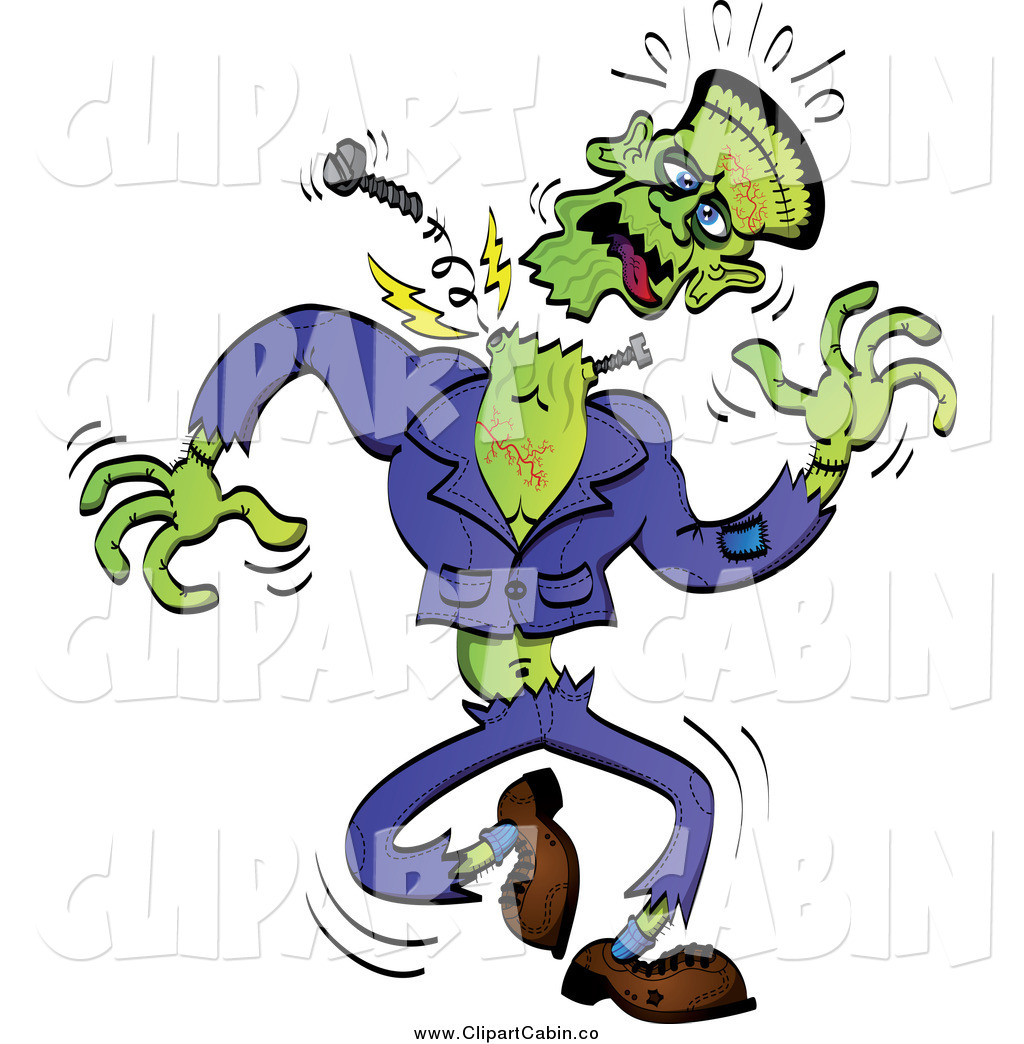 Larger Preview  Clip Art Vector Of Frankenstein S Head Falling Off
