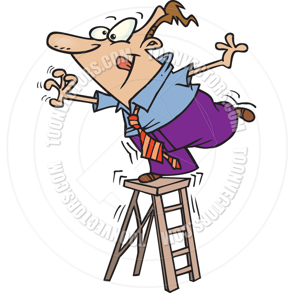 Man Falling Off Ladder Cartoon