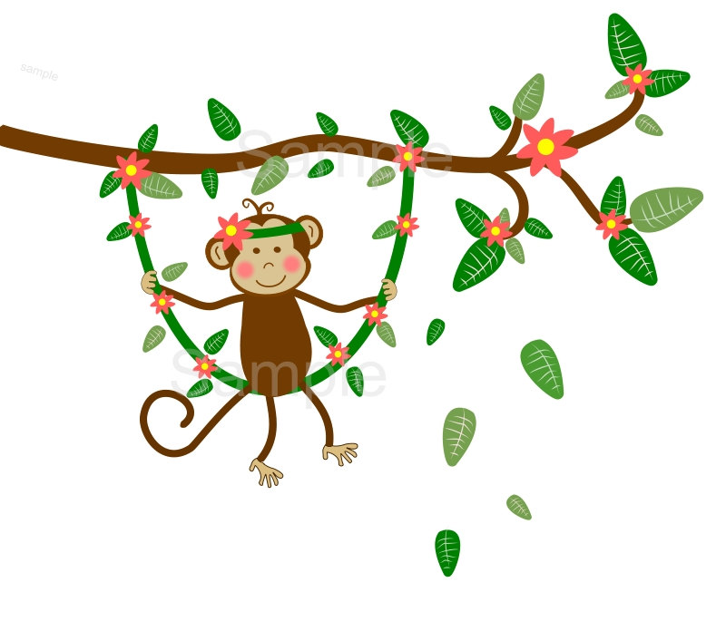 Monkey Jungle Clipart Swinging Monkey Clipart