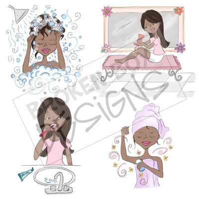Personal Hygiene Clipart Set Of 4 Graphics