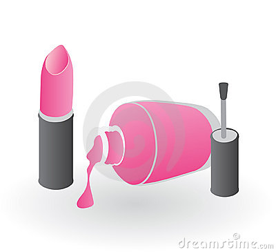 Pink Lipstick And Nail Polish Stock Image   Image  19230541