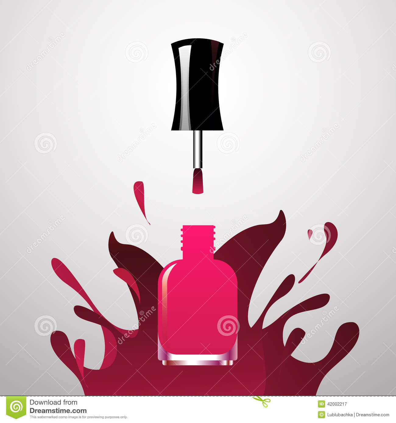 Pink Nail Polish Open Bottle Isolated On White Background  Vector