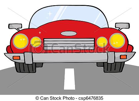 Red Convertible Car On A Road   Stock Illustration Royalty Free