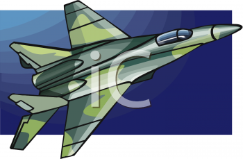 Royalty Free Clip Art Image  Camouflage Military Jet