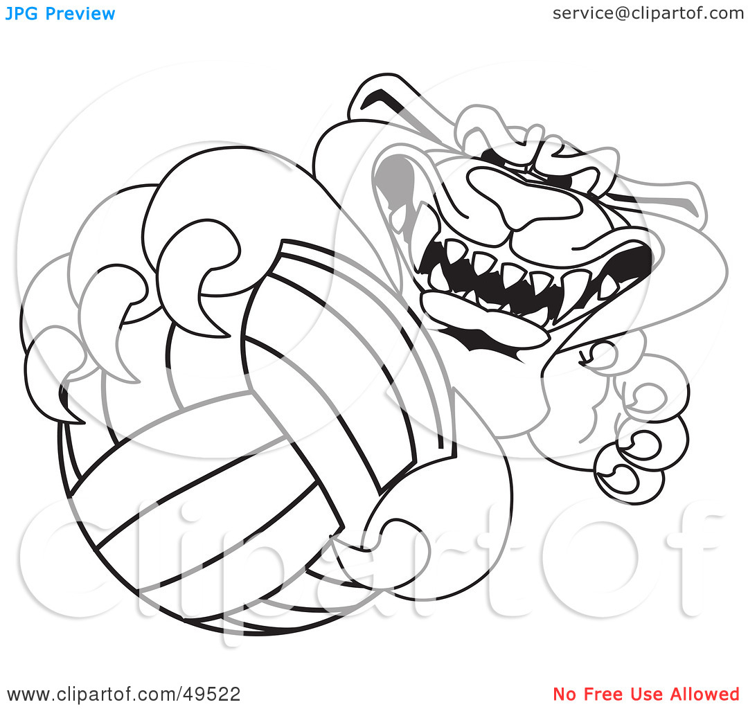 Royalty Free  Rf  Clipart Illustration Of An Outline Of A Panther