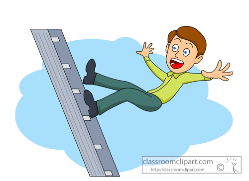 Safety   Person Falls Off Of A Ladder   Classroom Clipart