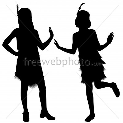 Silhouettes Of Two Girls    Photo 5109    Download From Freewebphoto