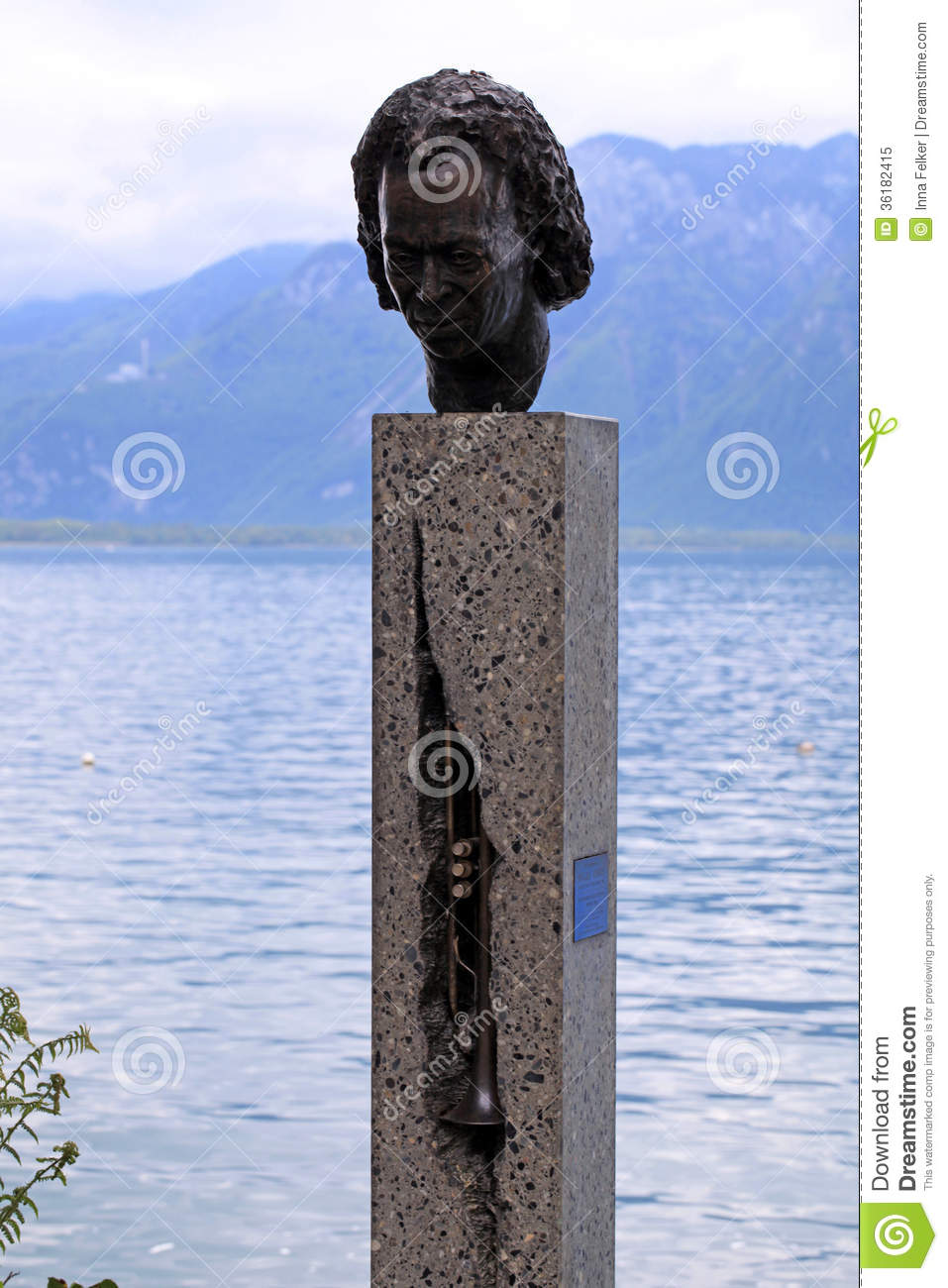 Statue Of Miles Davis In Montreux Switzerland Editorial Image   Image