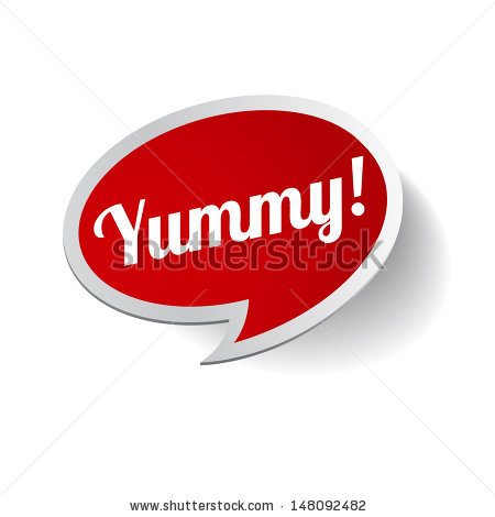 Stock Vector Yummy Label Or Speech Bubble 148092482 Jpg