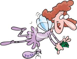 Tooth Fairy Counting Her Money Clipart Image