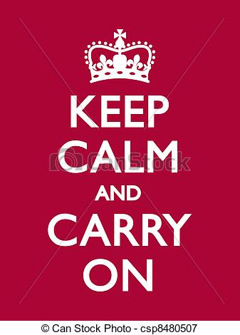 Vectors Illustration Of Keep Calm And Carry On   Vintage Motivational