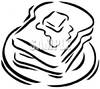 Black And White Toast With Butter   Royalty Free Clipart Picture