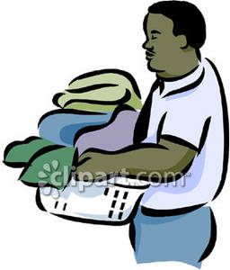 Black Man Doing Laundry Royalty Free Clipart Picture 081130 003978    