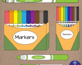 Box Of Markers Clipart Back To School Markers  Clip