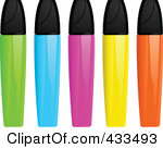 Box Of Markers Clipart Orange Highlighter Markers