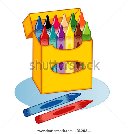 Box Of Markers Clipart Vector Big Box Of Crayons In