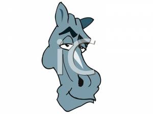     Cartoon Horse With A Smirk On His Face   Royalty Free Clipart Picture