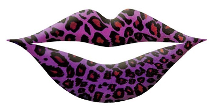 Cheetah Temporary Lip Tattoos Today  The Glossy Pink Color With Purple    