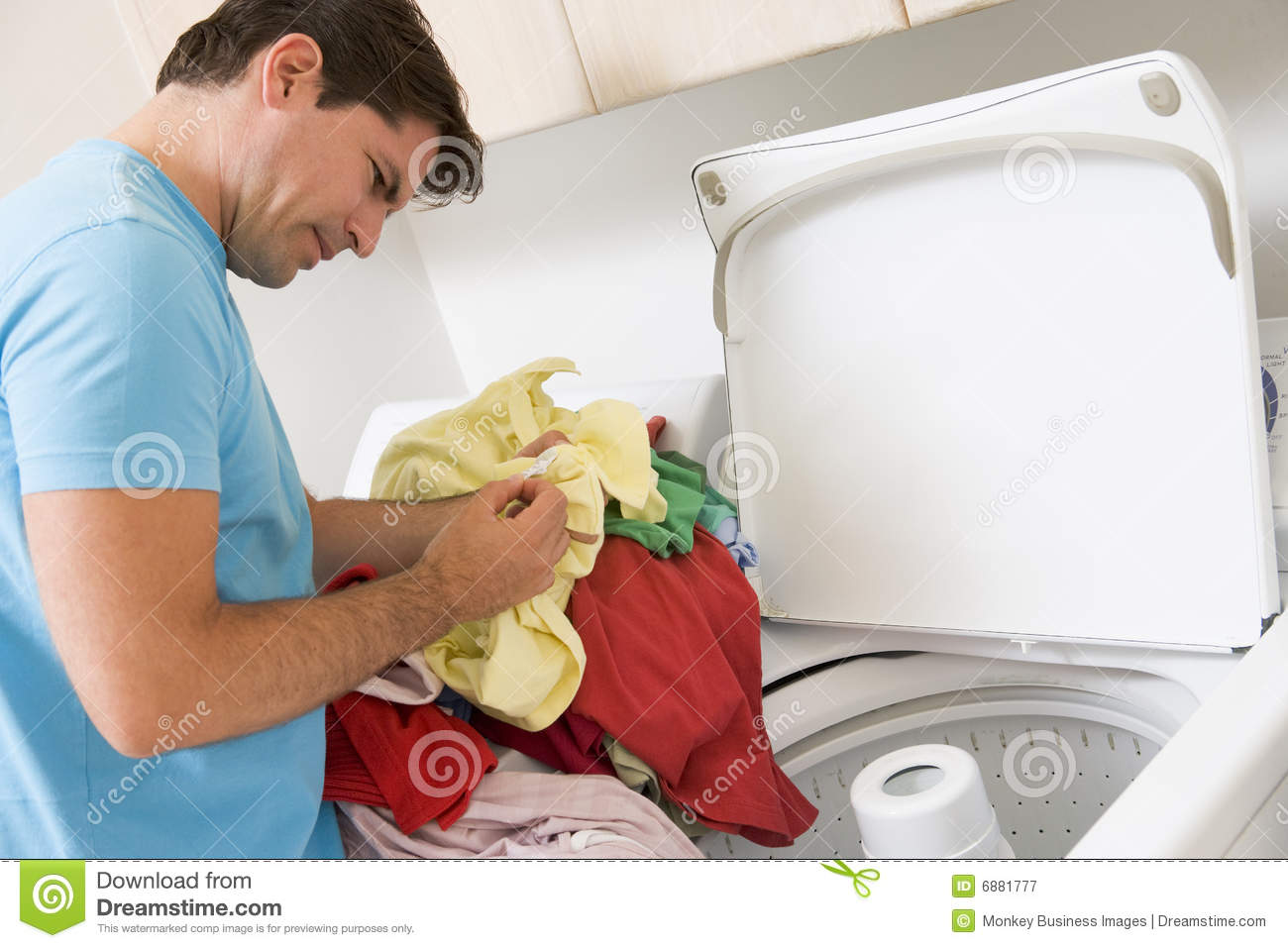 Clipart Illustration Man Doing Laundry Acclaim Stock Photography