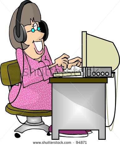 Clipart Illustration Of A Woman Transcribing   94871   Shutterstock