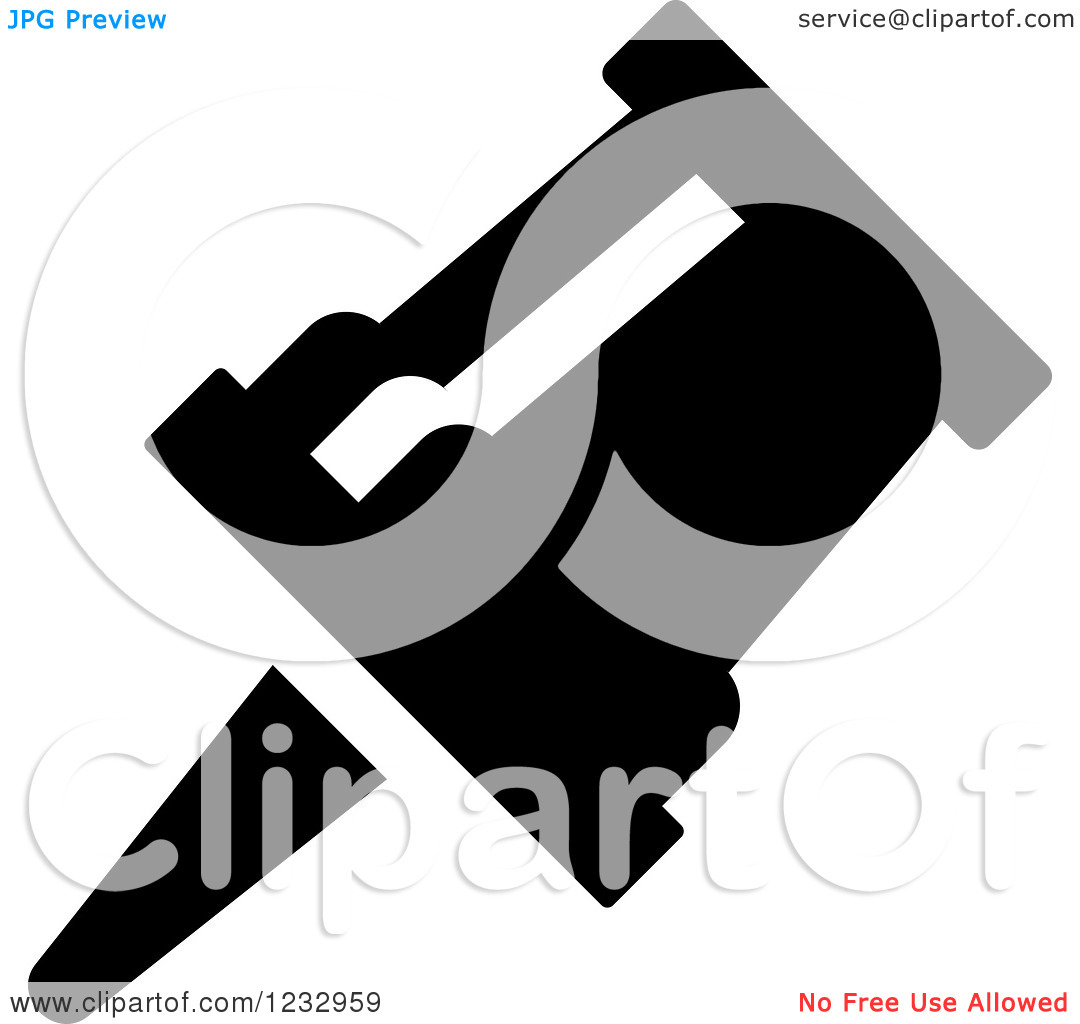 Clipart Of A Black And White Pin Business Icon Royalty Free Vector