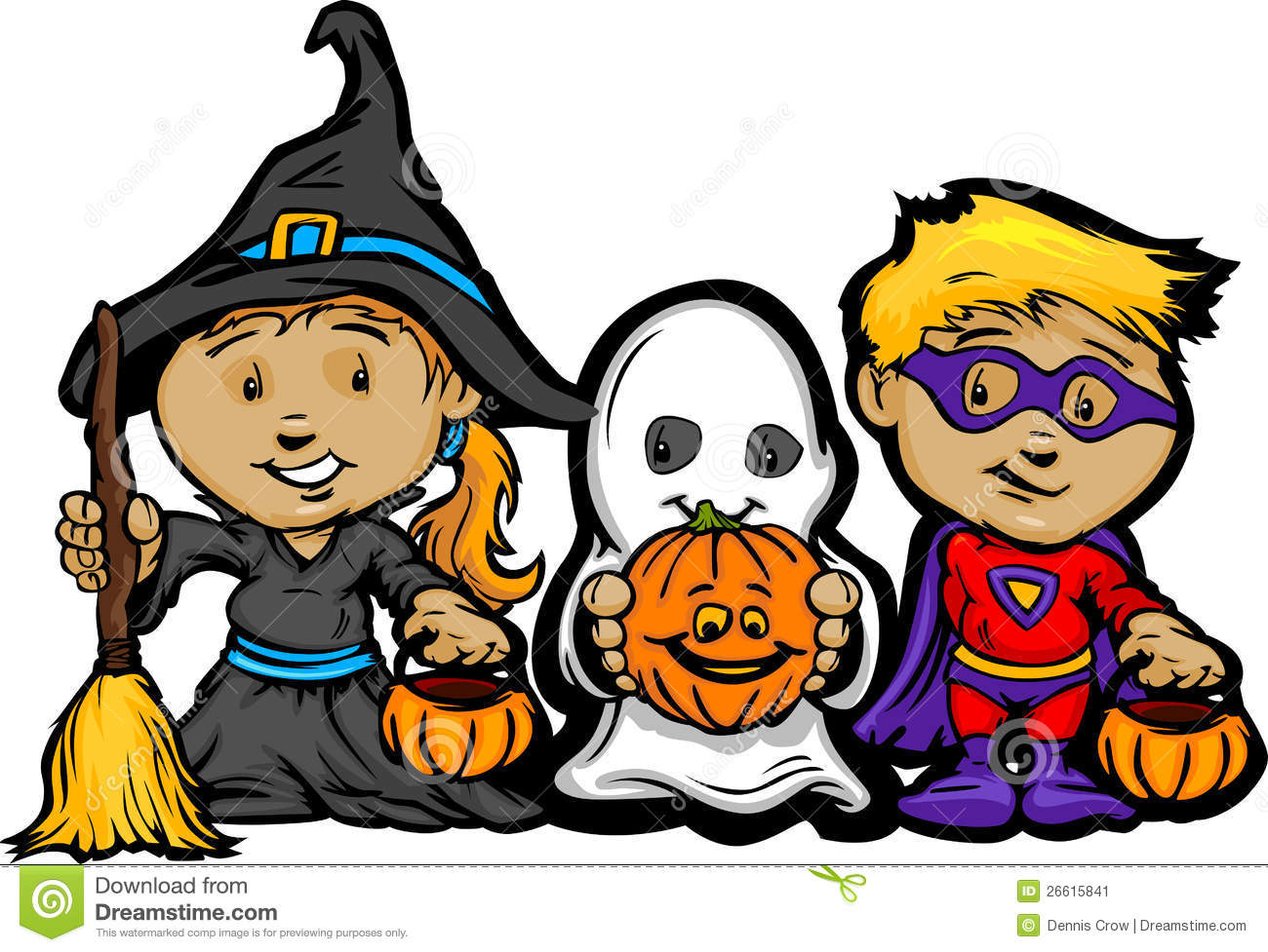 Cute Halloween Kids In Trick Or Treat Costumes Stock Image   Image