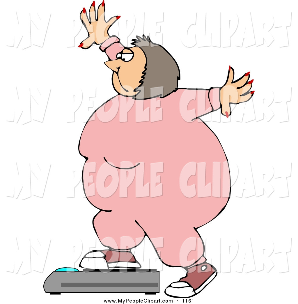 Fat Girl Weighing Herself On A Scale Clipart Chub   Rainpow Com