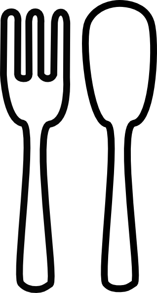 Fork And Knife No Background Black Clip Art At Clker Com   Vector