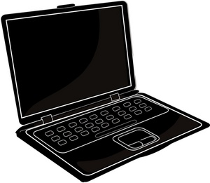Laptop Computer Clipart Image   A Black Laptop Computer