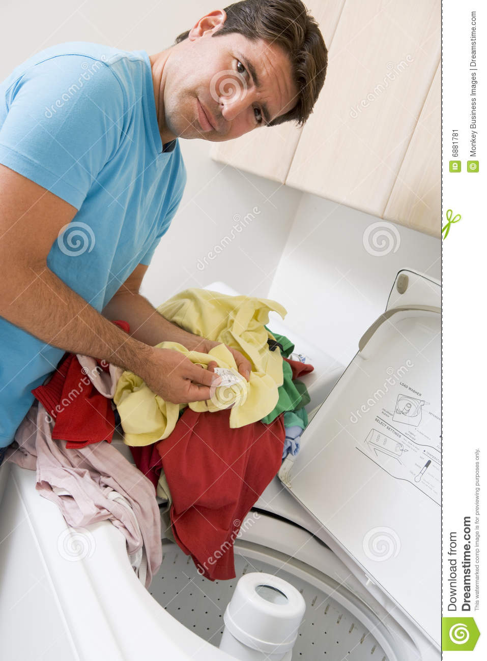 Man Doing Laundry Stock Image   Image  6881781
