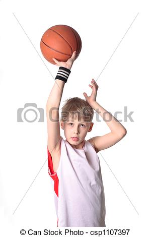 Picture Of Basketball Boy   A 10 Year Old Boy Concentrating Before A