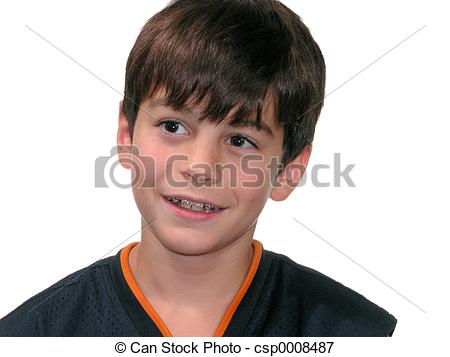 Picture Of Brunette Boy V3   Smiling Brunette 10 Year Old Boy With    