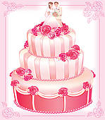Pink Wedding Cake Clipart Vector Wedding Pink Cake