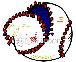 Ripped Baseball   Royalty Free Clipart Picture