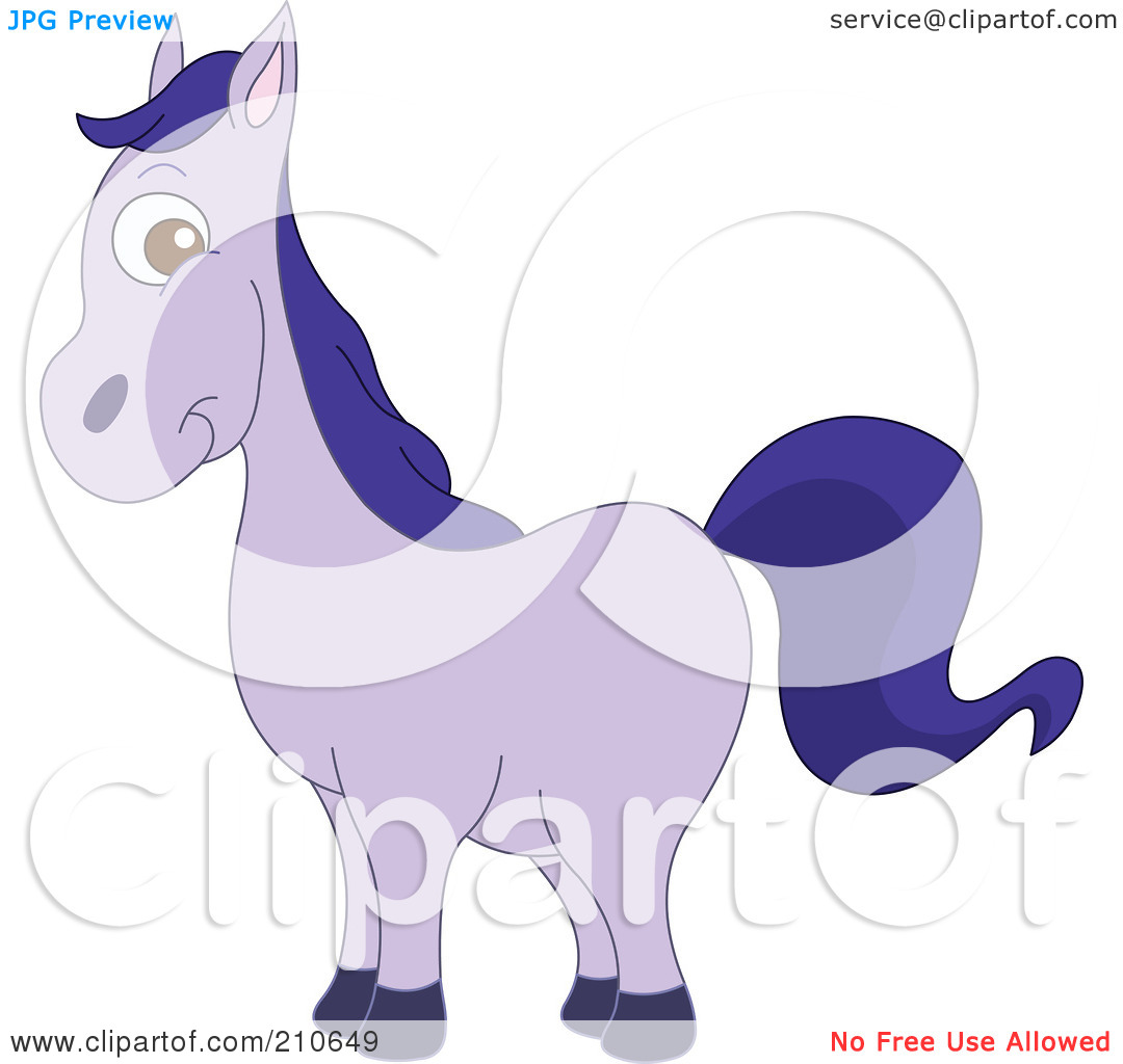 Royalty Free  Rf  Clipart Illustration Of A Cute Barnyard Purple Horse