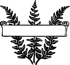 Scroll Ribbon Title Over Ferns Clip Art At Clker Com   Vector Clip Art