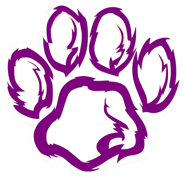 Tiger Paw White Orange Purple Clip Art At Clker Com   Vector Clip Art