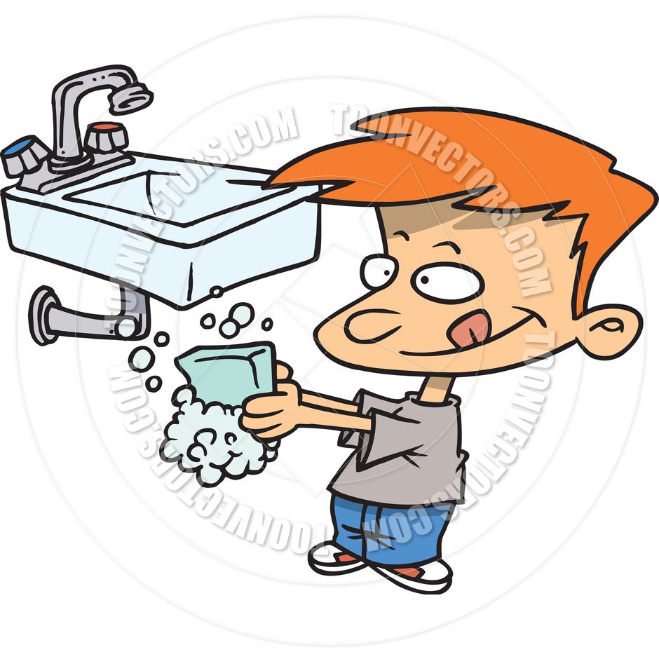 Wash Hands Clipart Cartoon Boy Washing His Hands