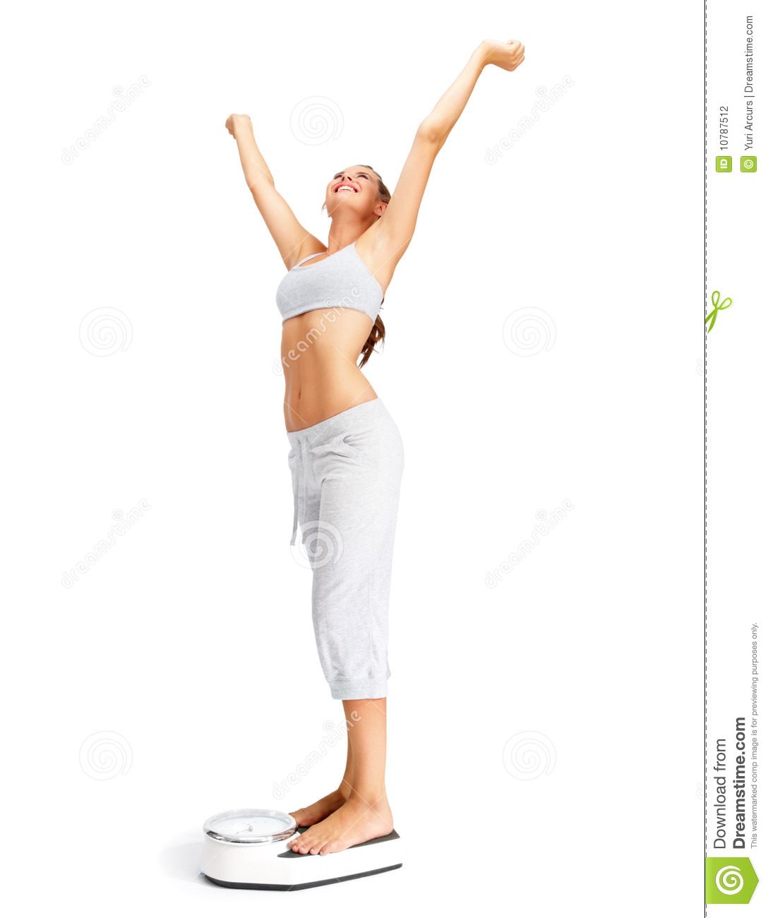      Weight Loss   Fit Young Girl On A Weighing Scale  Image  10787512