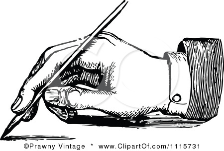 1115731 Clipart Retro Vintage Black And White Hand Writing With A