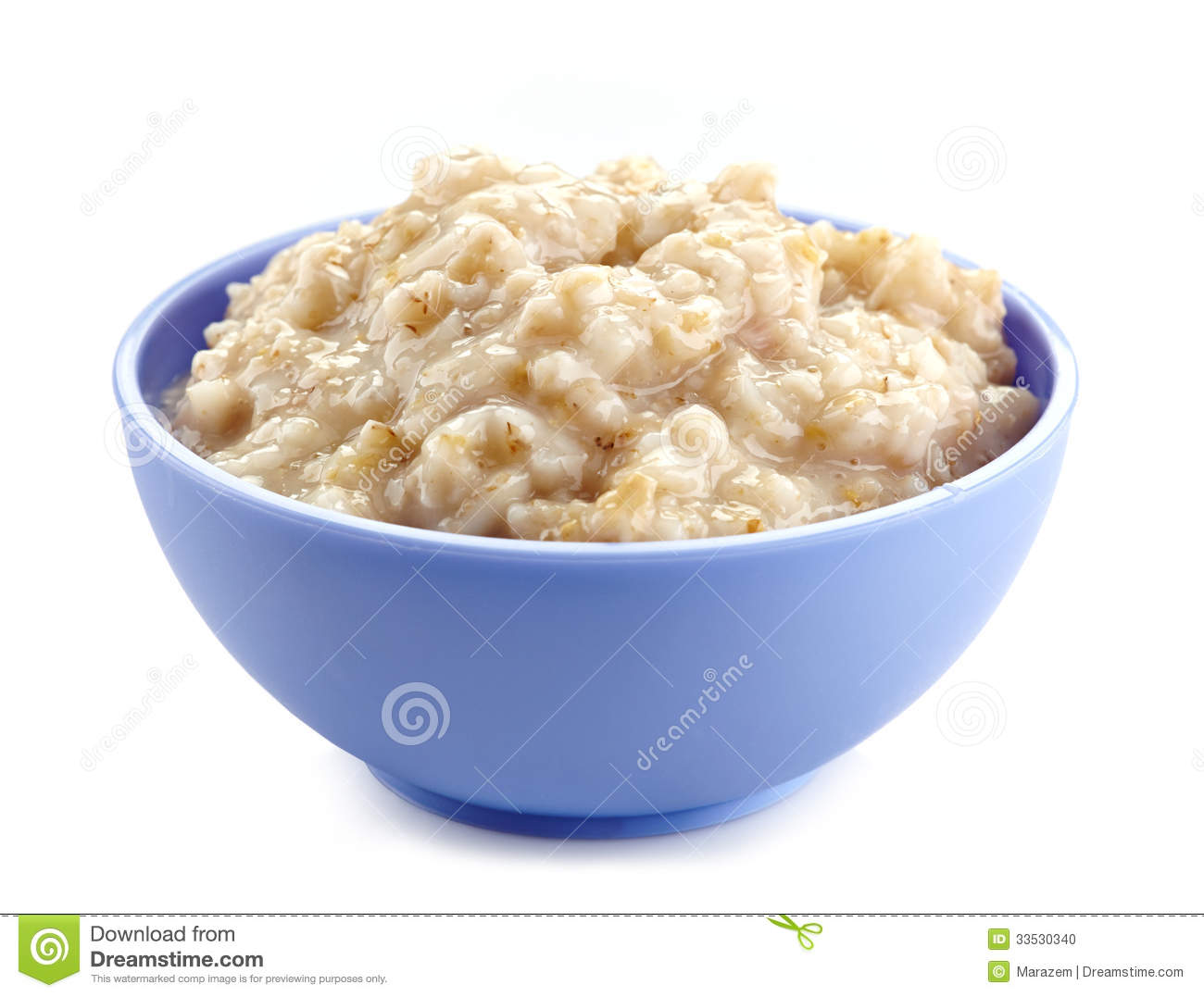 Bowl Of Oats Porridge On A White Background  Healthy Breakfast 