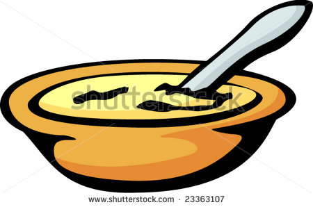 Bowl With Spoon Can Represent Soup Cereal Oatmeal Stock Vector