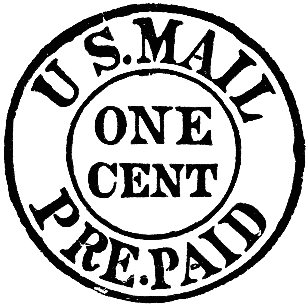Carriers  One Cent Stamp 1849   Clipart Etc