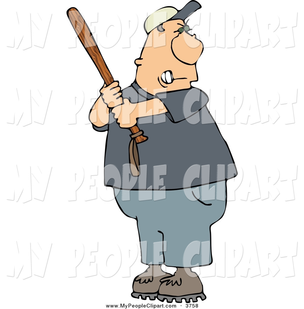 Caucasian Angry Baseball Batter Man Holding The Bat Aggressively And    